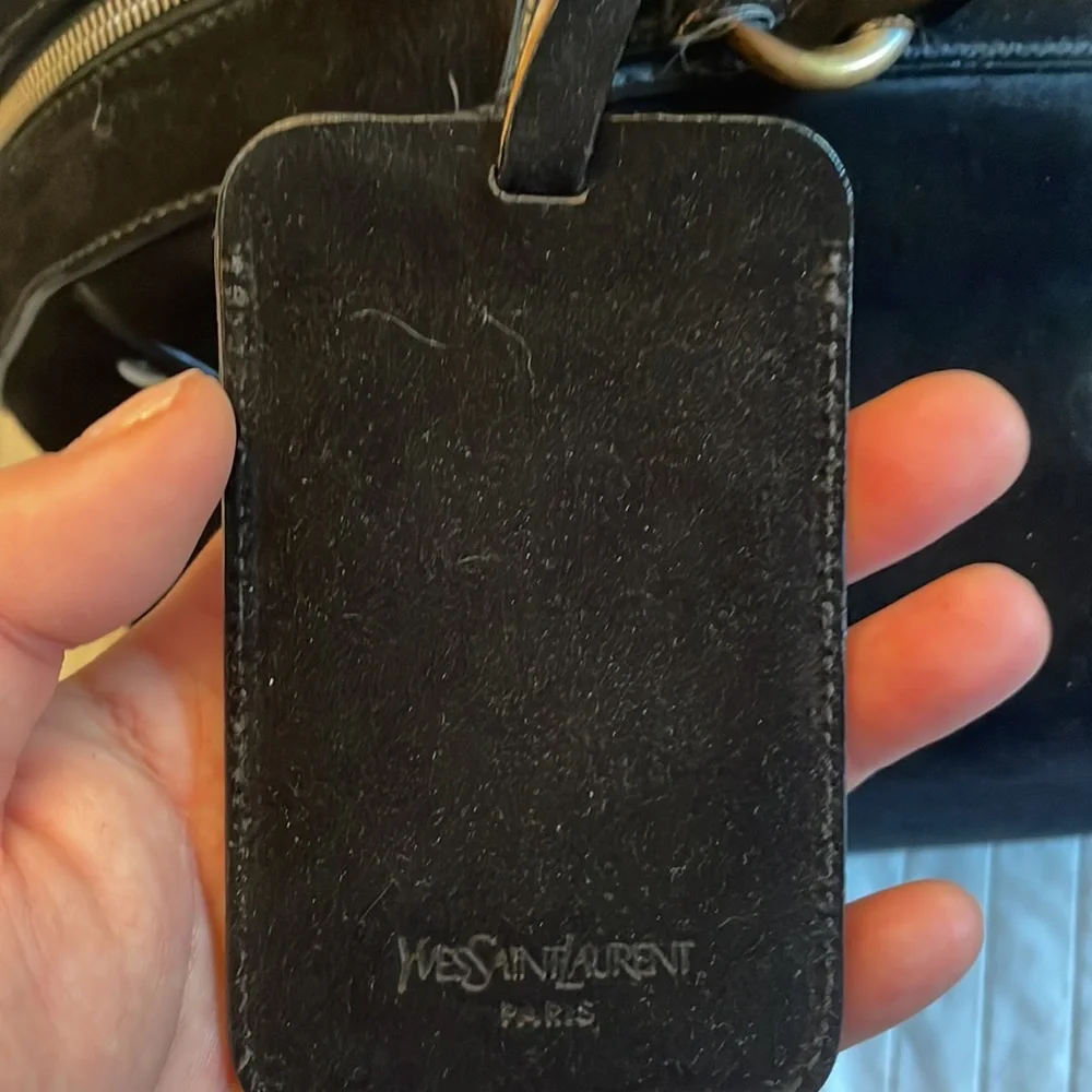 Suede Yves Saint Laurent paris YSL muse overnight duffle camping travel